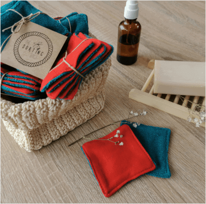 The Sorting Bags arctisztító pamacsok - türkiz-piros: